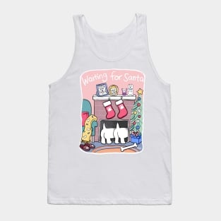 Waiting for Santa (paw print on stockings) Tank Top